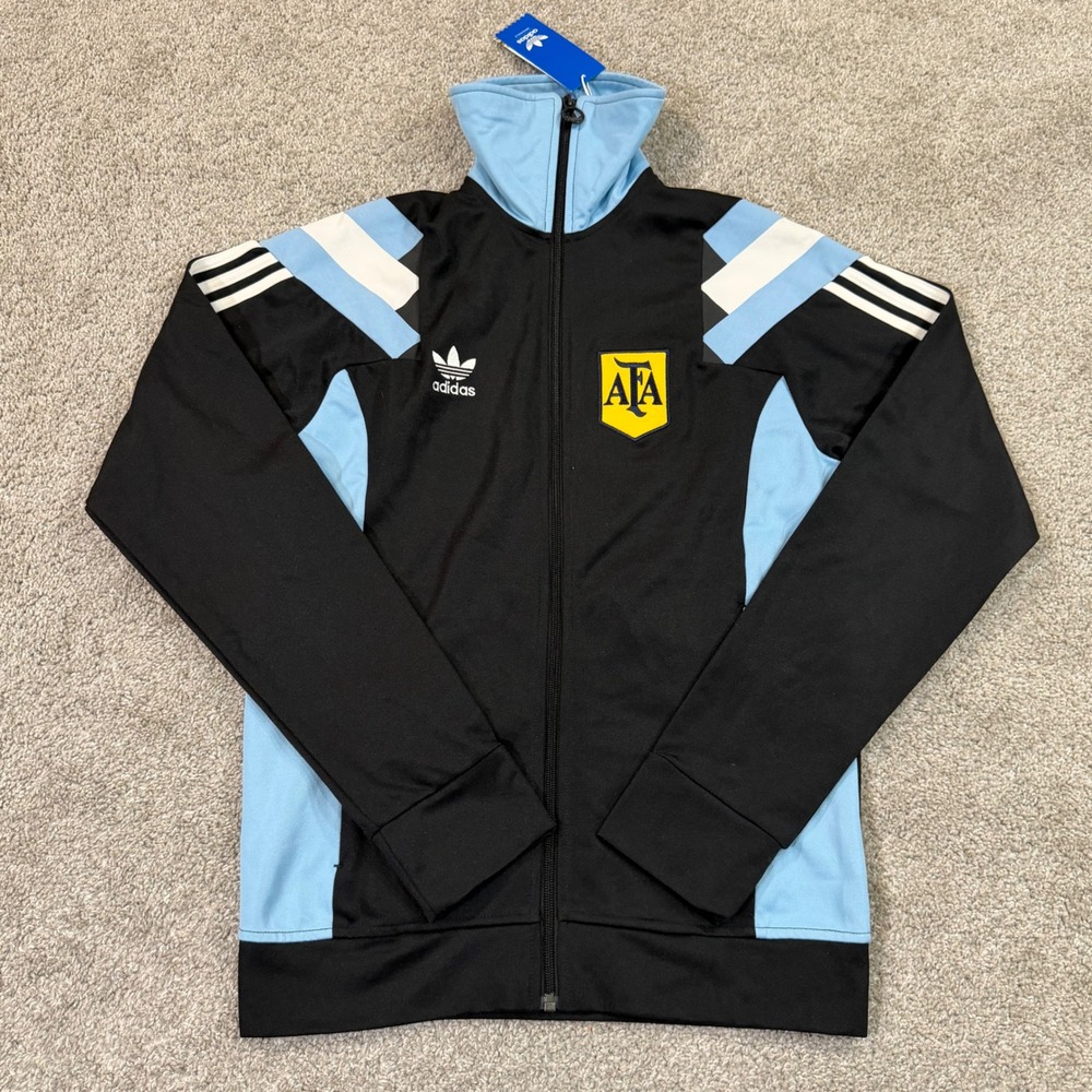 Adidas Track Jacket Mens S Black Argentina AFA Soccer Full Zip Trefoil 2013 NWT